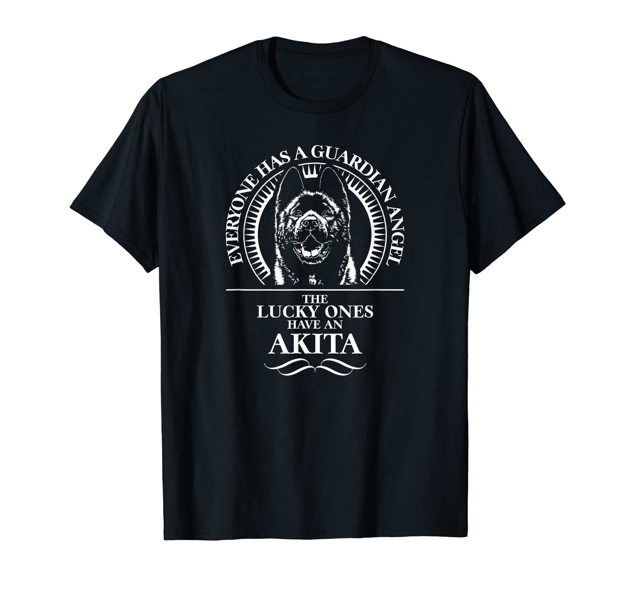 Proud Akita Guardian Angel dog saying dog mom T-Shirt