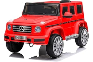 MOMJOY Uenjoy 12V Licensed Mercedes-Benz G63 Kids Ride On Car Electric Cars Motorized Vehicles for Girls,Boys, with Remote Control, Music, Horn, Spring Suspension, Safety Lock, LED Light,AUX, red