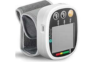 ZIQING Blood Pressure Machine Wrist Blood Pressure Monitor, USB Rechargeable LCD Pulse Rate Monitor for Home Use with 2x99 Sets Memory Irregular Heartbeat Monitors, Adjustable Wrist Cuff 5.3-7.68 inch