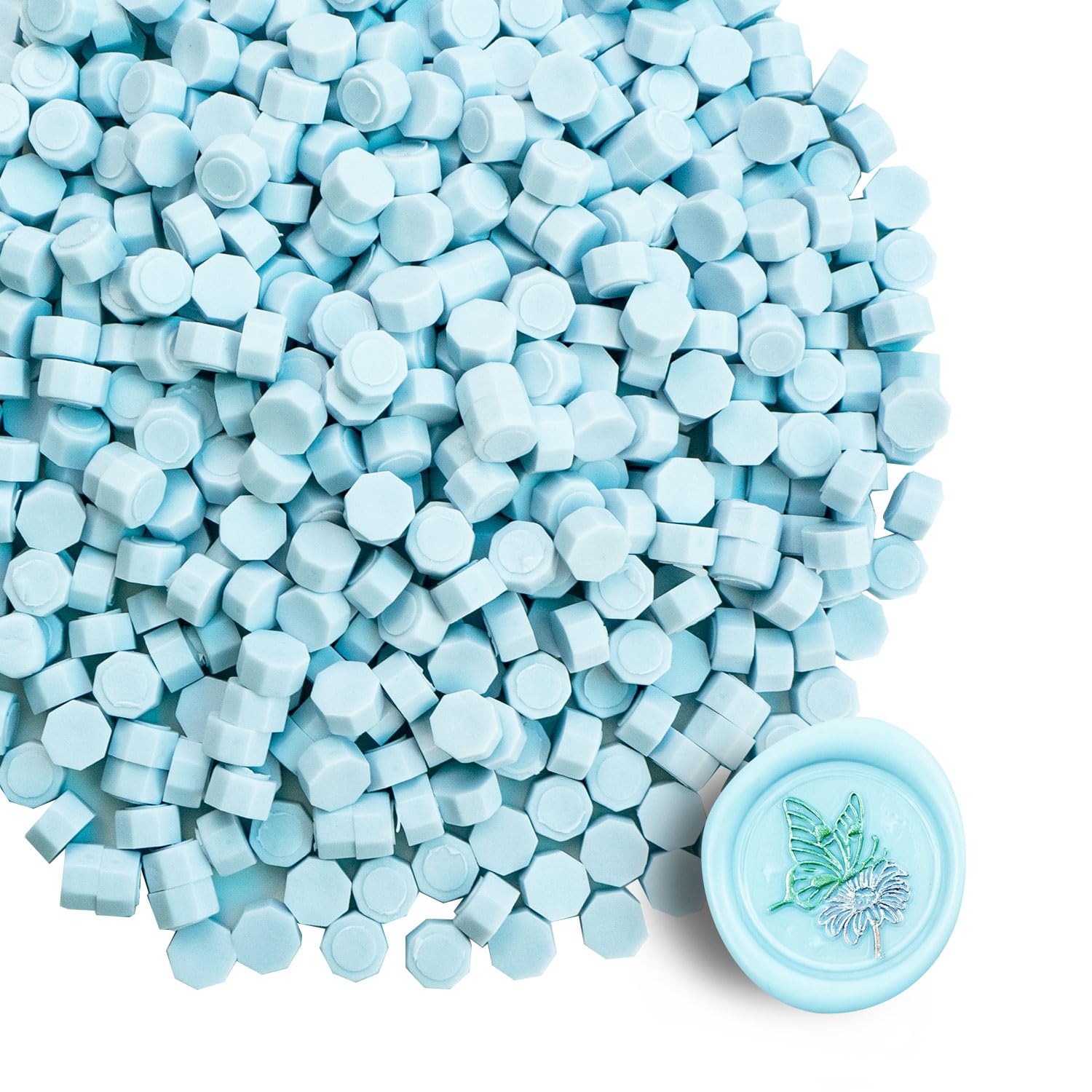 Tomgenrine Premium Wax Seal Beads - 520 Ice Blue Sealing Pellets for Letters, Greeting Cards, Wine Bottles & Crafts | Professional Quality for Wedding Invitations, Party Decor & DIY Projects