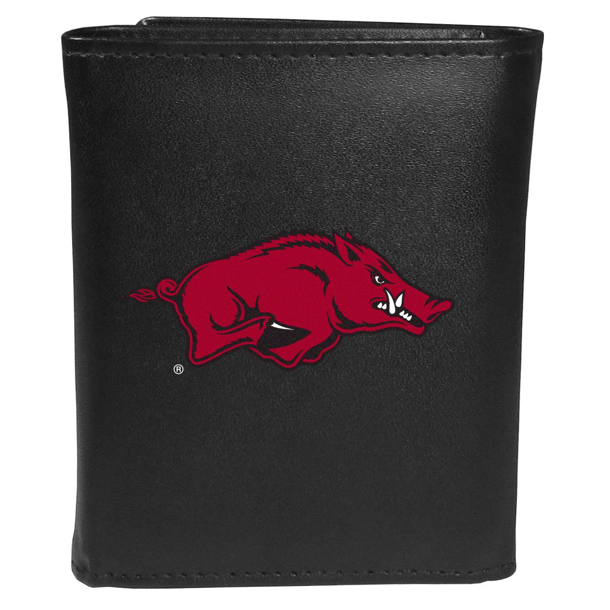 Siskiyou Sports NCAA Arkansas Razorbacks Tri-fold Wallet Large Logo, Black