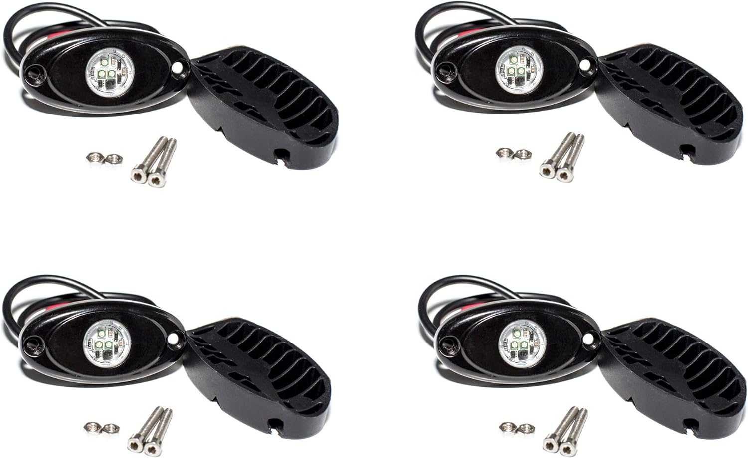 YONEDA LED Rock Lights 4PODS Waterproof LED Neon Underglow Light for Car Truck ATV UTV SUV Jeep Offroad Boat Underbody Glow Trail Rig Lamp (White): Automotive