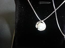 Collana Con Ciondolo A Cuore In Argento 925 | B. Catcher Con Perla D'Acqua Dolce E Zirconi Cubici, Catena Italiana