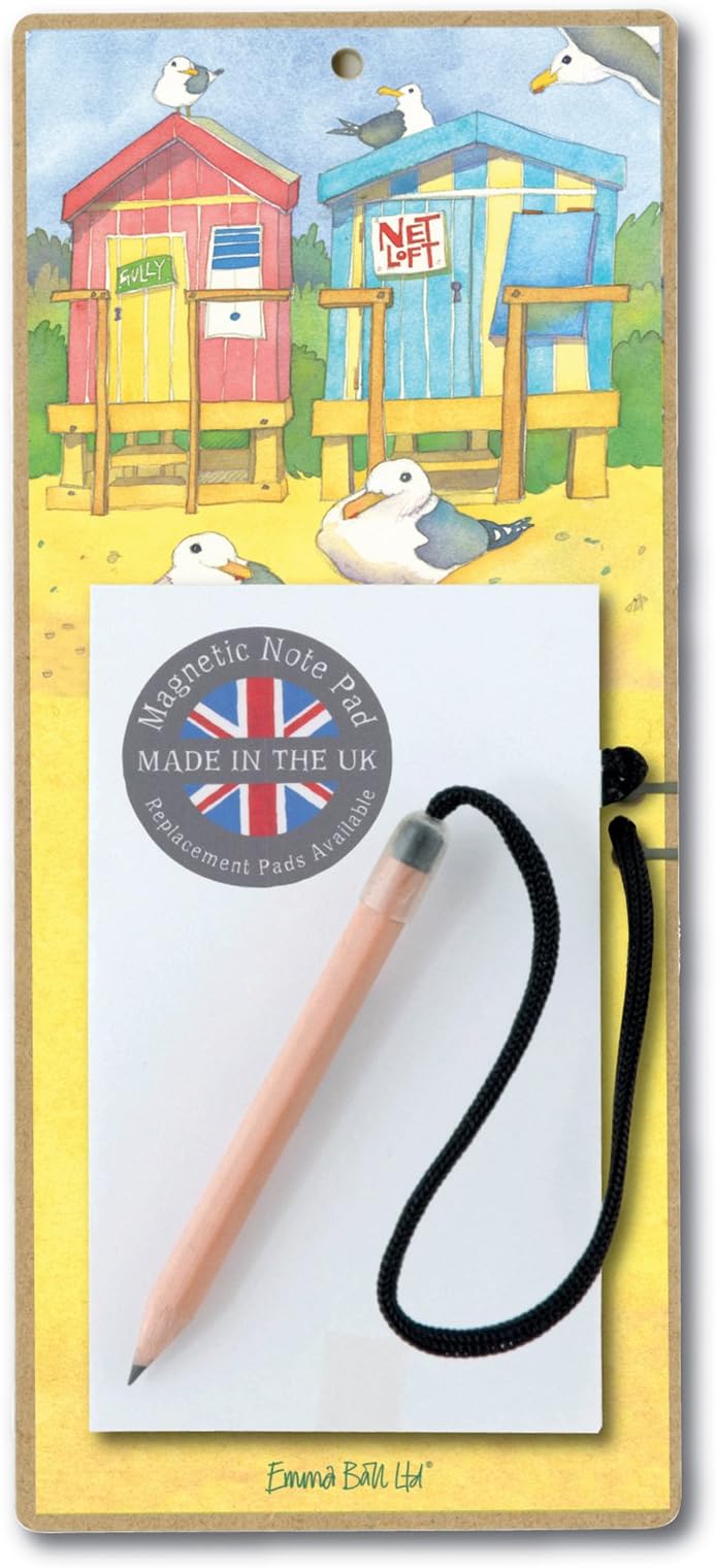 SHOPPING LIST / MEMO PAD / TO-DO- LIST Wall Hung - BEACH HUTS Design - includes one notepad refill