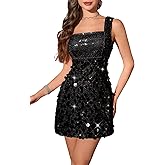 Wedtrend Sequin Dress for Women Short Sparkly Dresses 80s Disco Party Dress Cocktail Glitter Homecoming Dresses for Teens