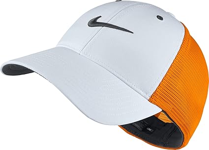 white and orange nike hat