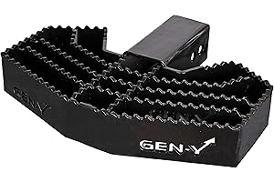 GEN-Y Hitch Serrated Hitch Step for 2.5-Inch Towing Receiver, Up to 500 LB Load Capacity with Serrated No Slip Surface, Textu