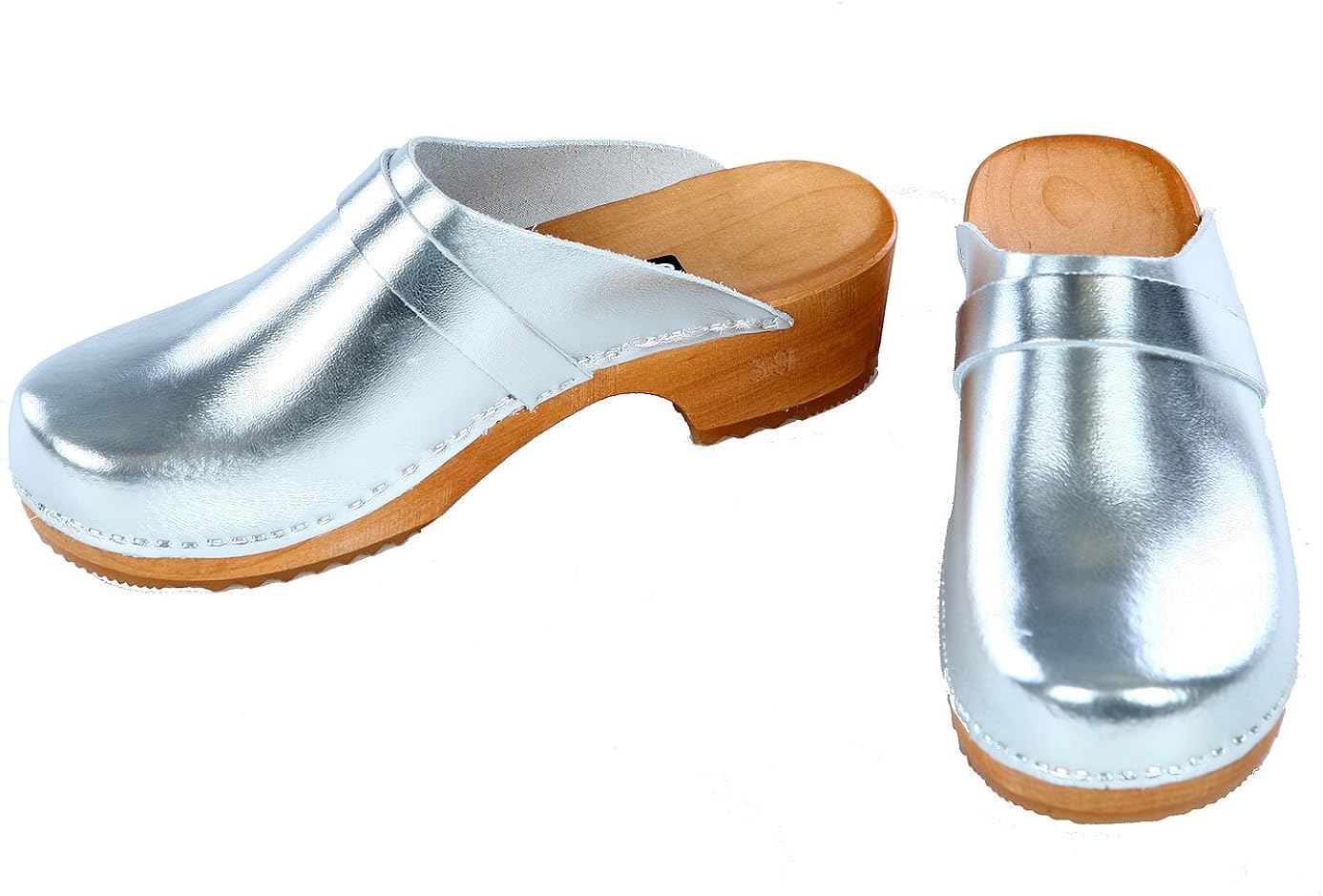 silver clogs
