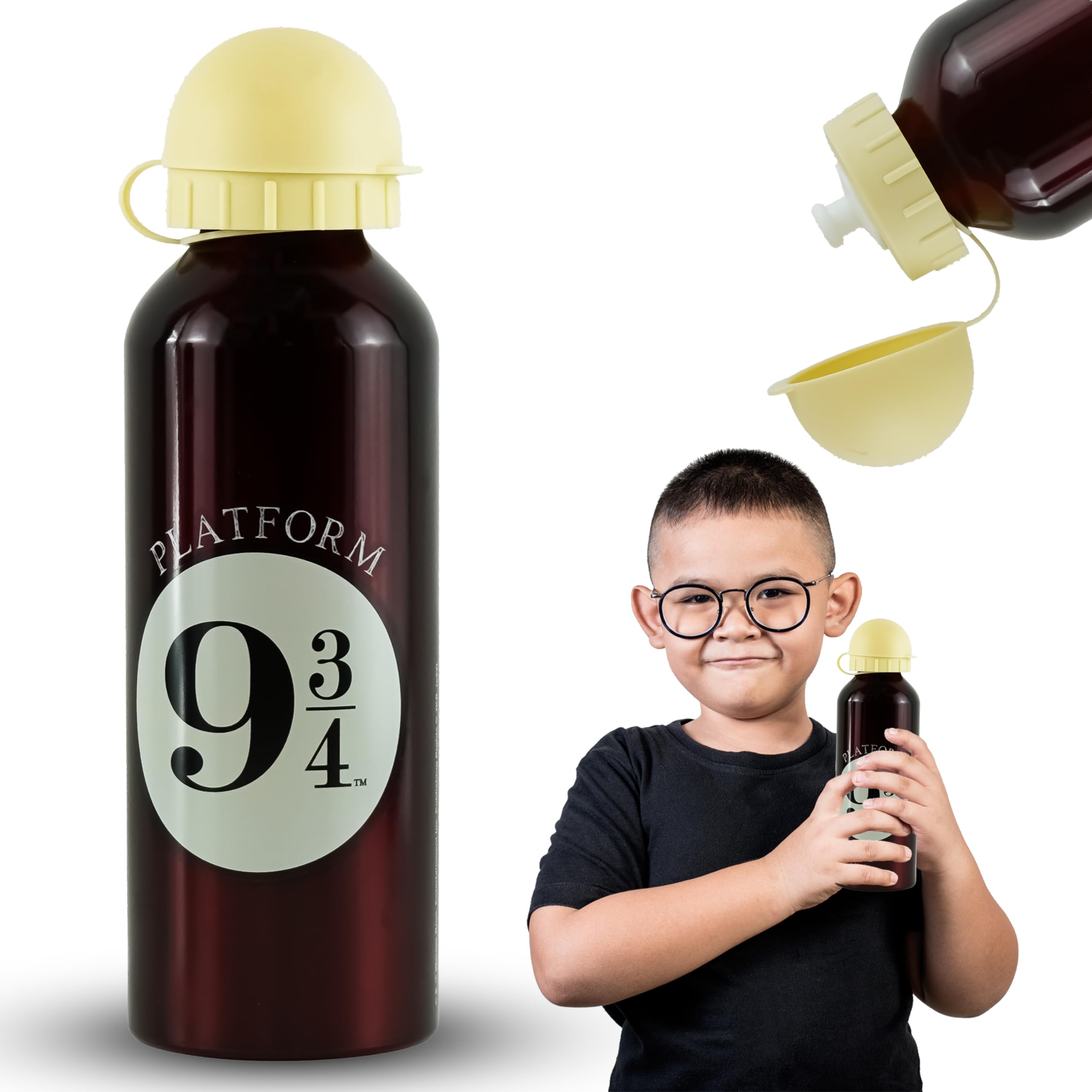 SRV Hub Harry Potter Water Bottle 500ml, Aluminum School Bottle, Red BPA-Free Leakproof Drinking Bottles for Kids, Adults Hiking, Running, Gym, Summer Outdoor and Sports Bottle