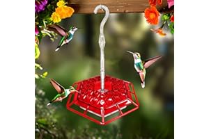AOEHIT Hummingbird Feeders for Outdoors, Humming Bird Feeder, 30 Feeding Ports, with Ant Moat, Easy to Clean Bird Feeder for Gardens, Leak-Proof Design Outdoor Decor, Gifts for Mom&Women (red)