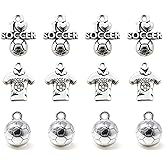 Honbay 60PCS Alloy Ball Sports Charms Soccer Pendants I Love Soccer Soccer Jersey Charms Collection Football Sports Charms for DIY Earring Necklace Bracelet Jewelry Crafting Making (3 Style)