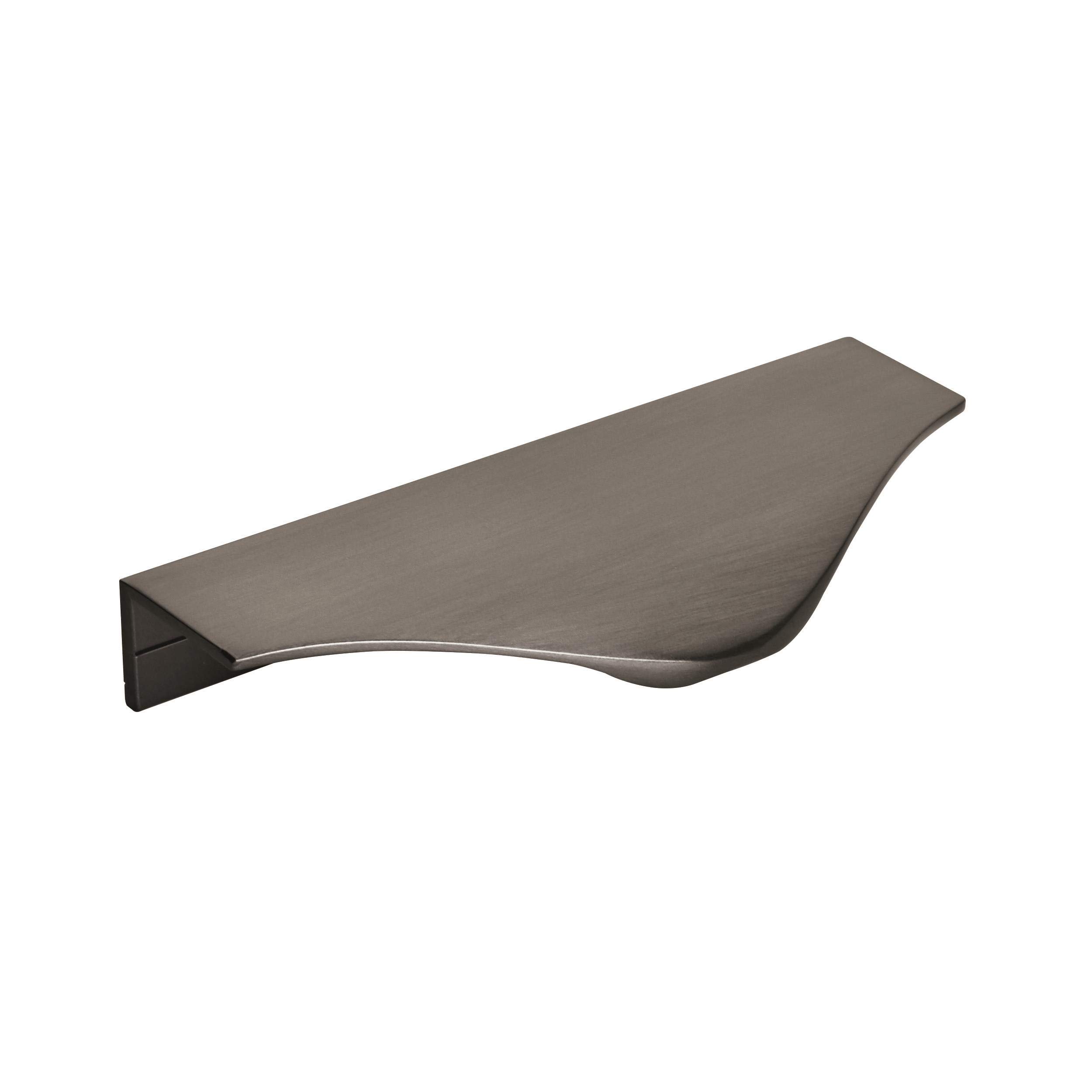 Photo 1 of Amerock | Cabinet Edge Pull | Black Chrome | 4-3/16 inch (106 mm) Center to Center | Aloft | 1 Pack | Drawer Pull | Drawer Handle | Cabinet Hardware