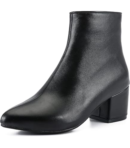 Amazon.com | XIANGZU Ankle Boots for Women Pointed Toe Chunky Heel