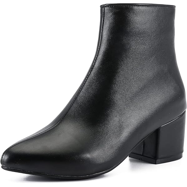 Amazon.com | XIANGZU Black Ankle Boots for Women Pointed Toe Block