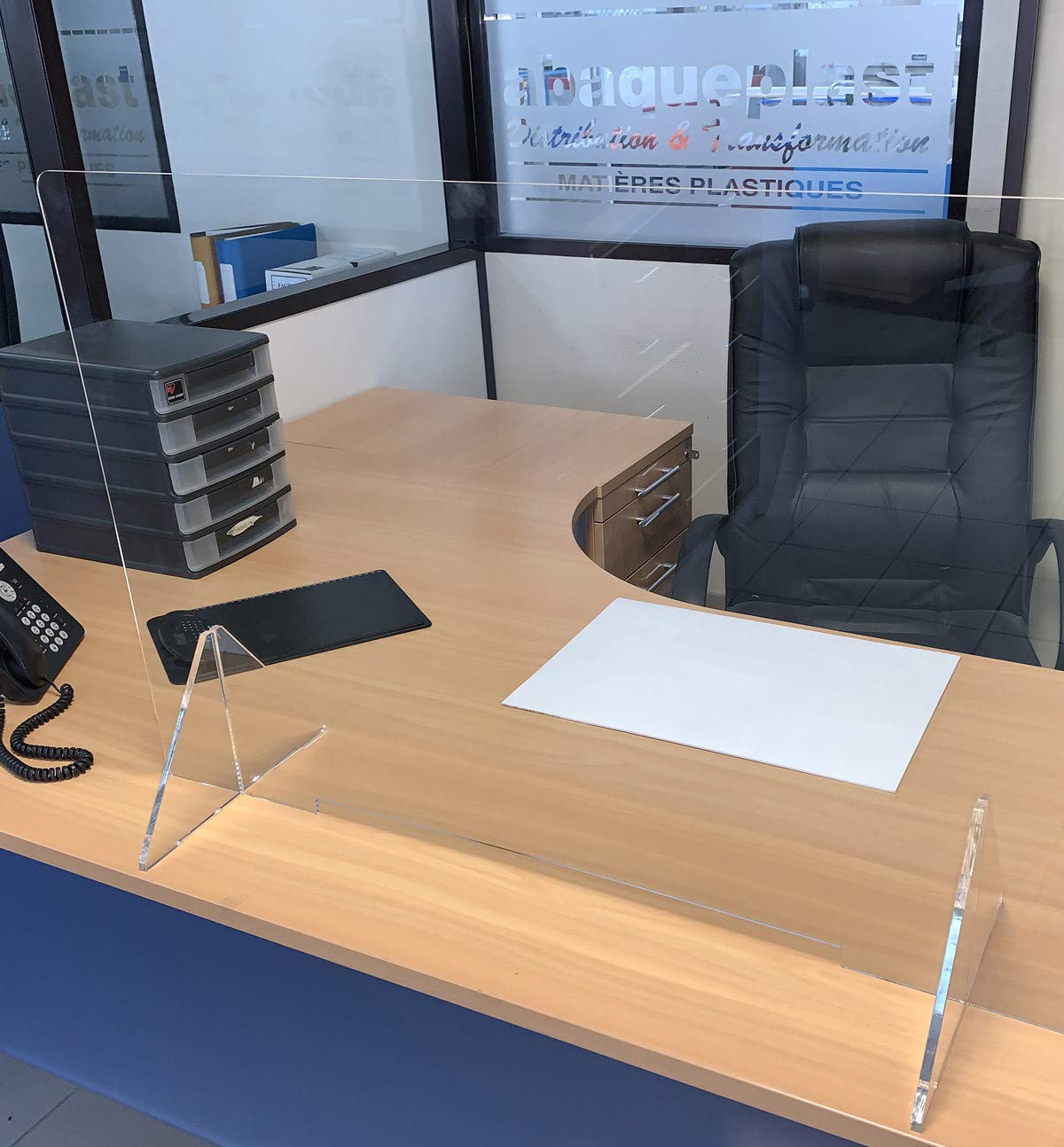 Tarifold Fr 197900 Counter Screen Protector 600 x 650 mm Transparent Acrylic with Document Holder 230 x 30 mm