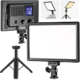 NEEWER NL-116AI 9" LED Video Light Panel, Camera Lighting with Desk Tripod | Dimmable DSLR Soft Light, Mini Stand, USB C Ports, 3200K-5600K CRI95+ for Studio Photography Video Recording Live Streaming