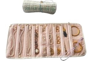 Jewelry Travel Organiser Foldable Canvas Storage Bag for Earrings Necklaces Multi Compartment Designs Roll Foldable Jewelry S