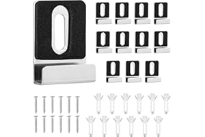 12pcs Metal Mirror Holder Kit, Mirror Clips with Screws Rubber Pads Heavy Duty Mirror Hanger for Mounting Wall Tile Frameless