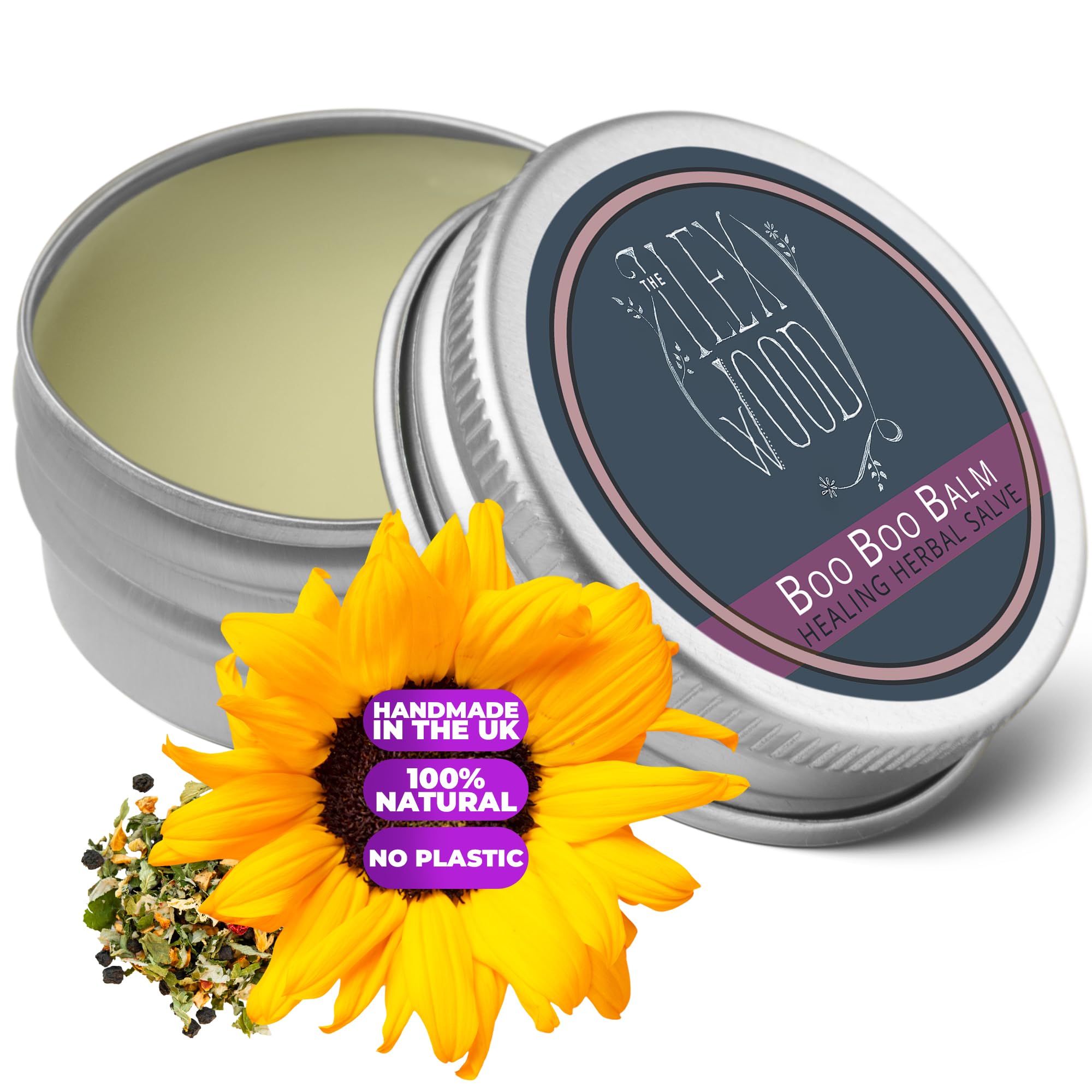The Ilex Wood - All-Natural Skin Balm - Boo Boo Balm - For skin irritation, scrapes, bites and stings, cruelty free, plastic free, handmade in the UK - 100ml — image 1