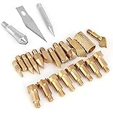 Wood Burning Tips, 23Pcs Craft Wood Burning Pen Tips, Soldering Brass Pen Tips Stencil Soldering Pyrography Working Carving