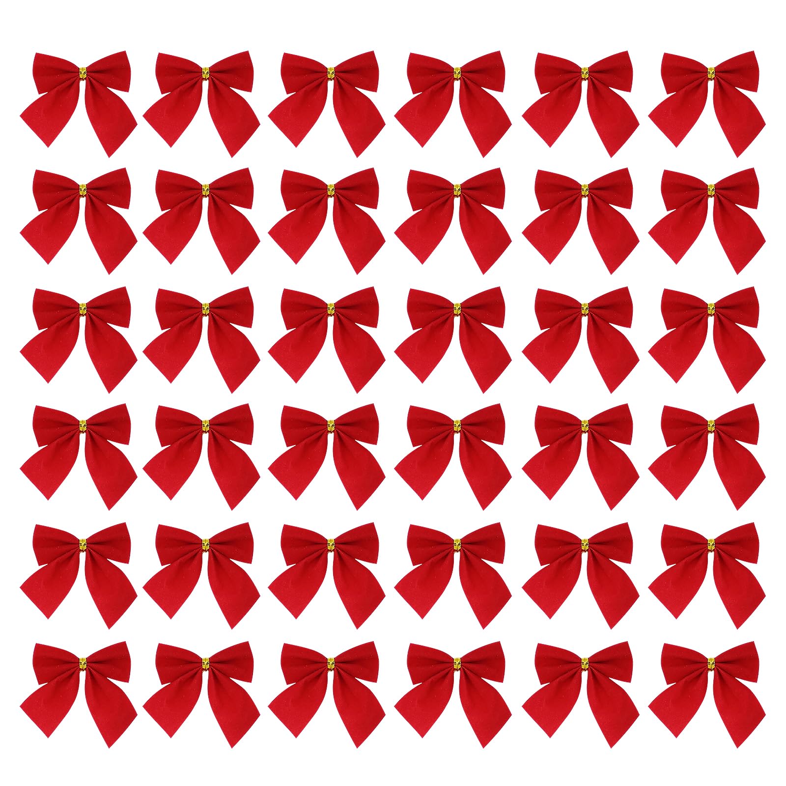 iwiio 36Pcs Red Bows for Christmas Tree, Christmas Bows for Decorations, Christmas Ribbon Bows Ornaments for Home DIY Craft,Christmas Tree,Wreaths,Garland Decor (Red)