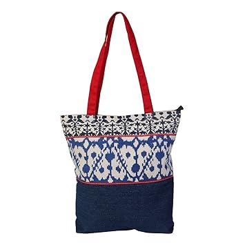 pick pocket Womens Canvas Denim Tote Bag (Blue)
