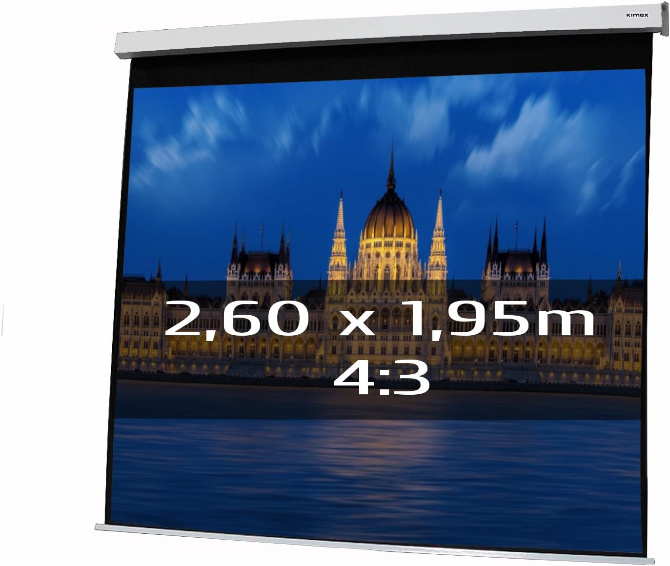 KIMEX 0423406 Ecran de Projection électrique 2,60 x 1,95m, Format 4/3