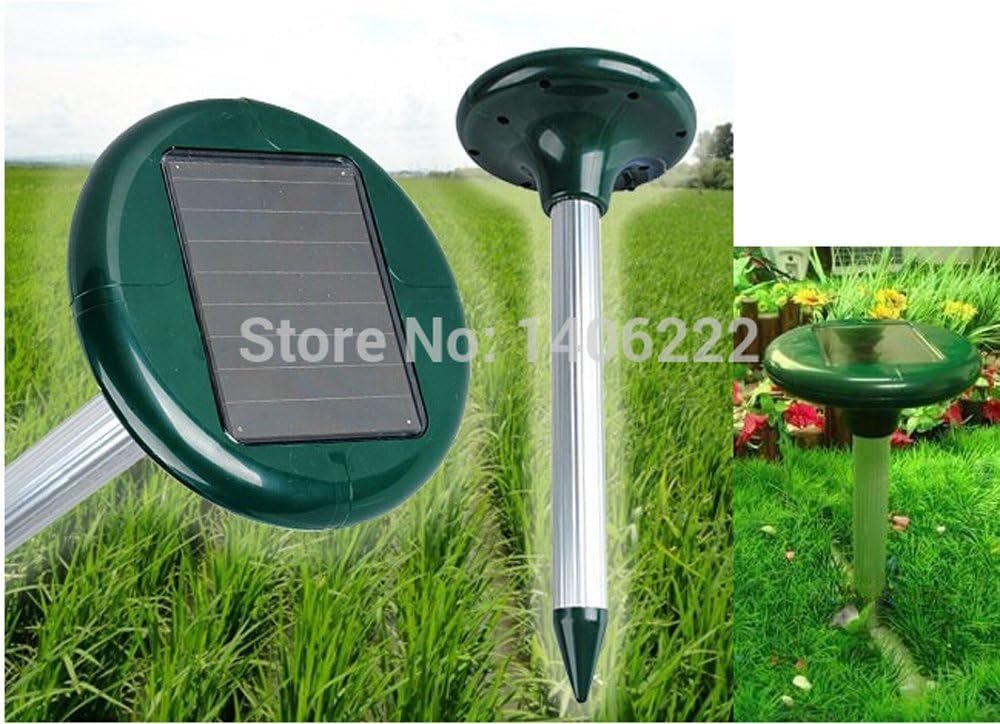 Solar Power Ultrasonic Gopher Mole Snake Mouse Pest Repeller Control Garden Yard