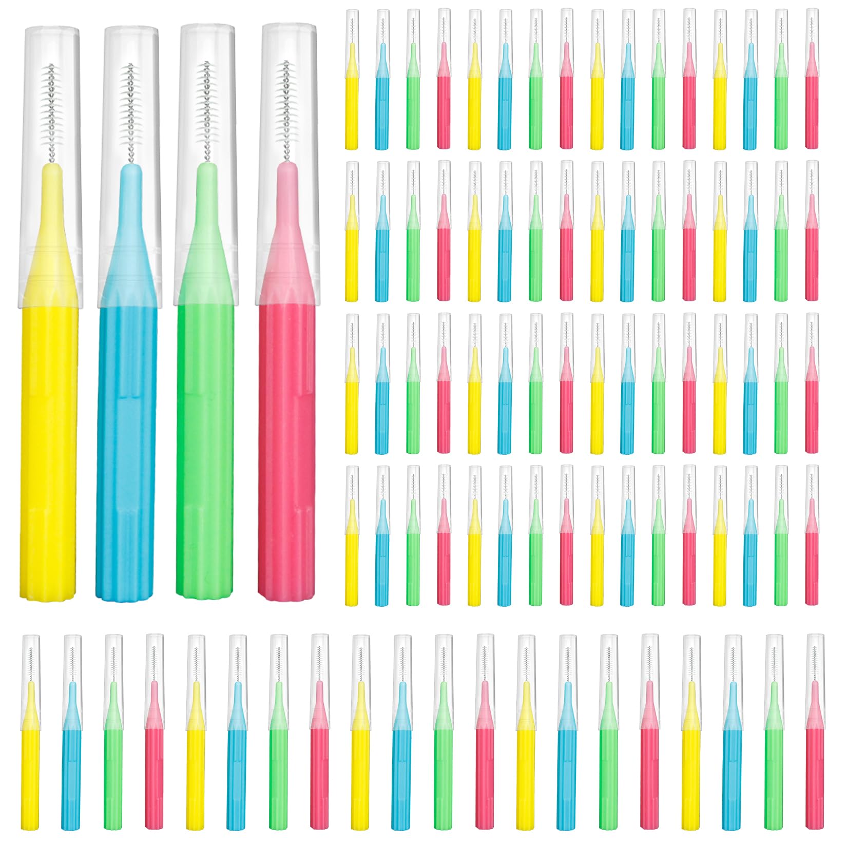 RAZOKO Interdental Brush, Toothpick Flossing Head,Easy Use Tooth Cleaning Tool (88Count)(2mm/2.3mm/2.5mm/3mm)