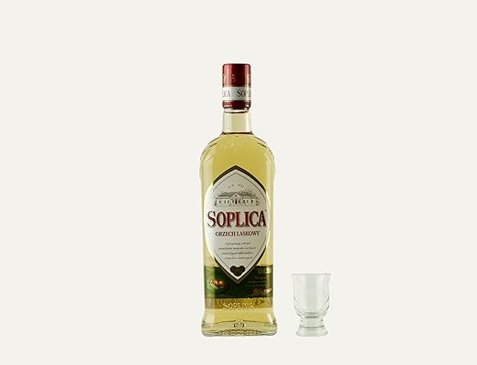 Soplica Haselnuss + Free Shot Glas | Polnischer Haselnusswodka/-likör | 30%, 0,5 Liter