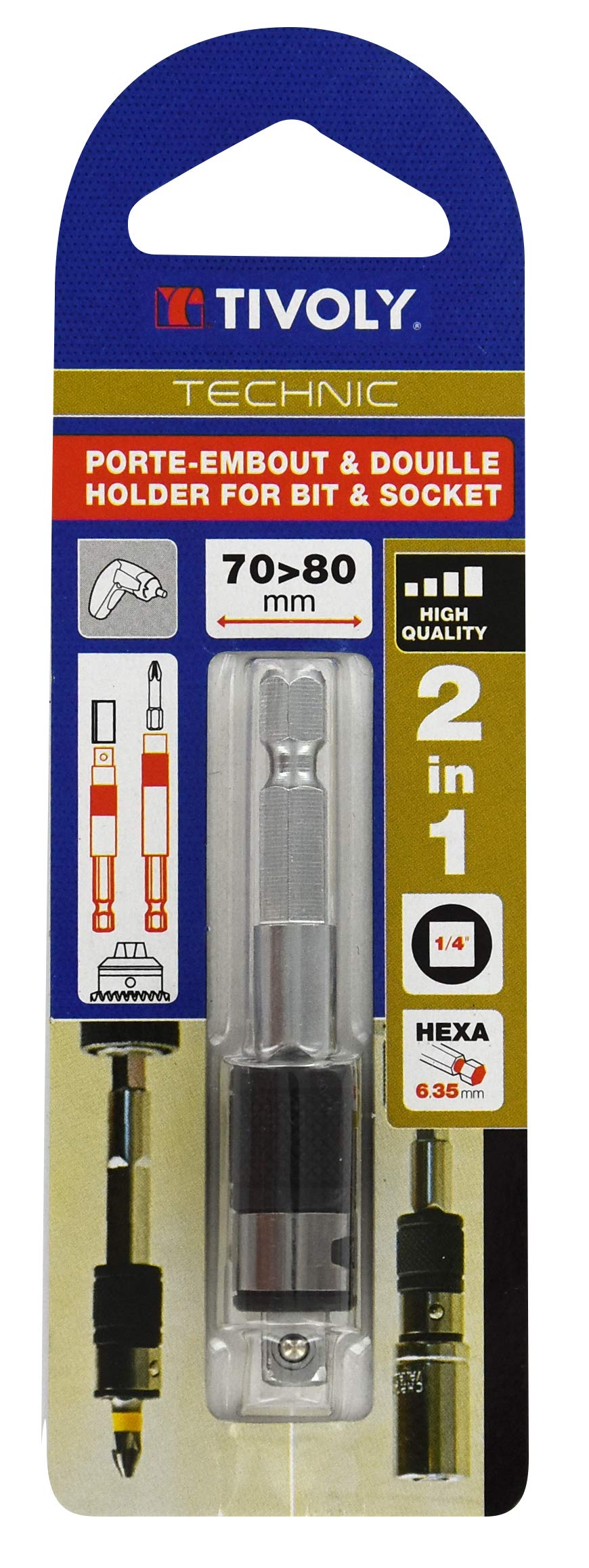 Tivoly 11501320020 1/4-inch Bit Holder and Socket Set