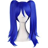 MapofBeauty 20 Inch/50 cm Double Tail Straight Hair Cosplay Wigs (Navy Blue)