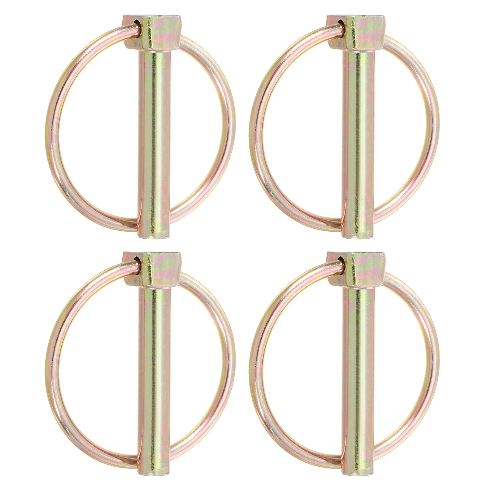 PATIKIL 5/16 x 1.97" Linch Pin, 4 Pcs Lynch Pin Assortment Kit Shaft Lock Pin Clips Hardware Pins with Ring for Farm Tractor Trailer Carriages (8x50mm)