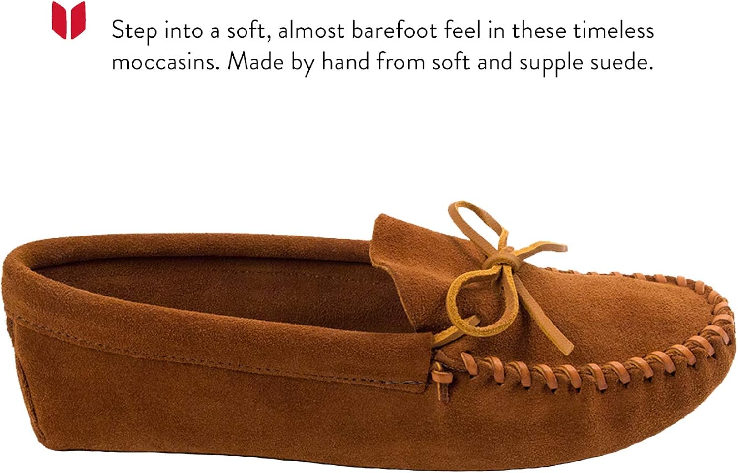 minnetonka men's leather laced softsole moccasin