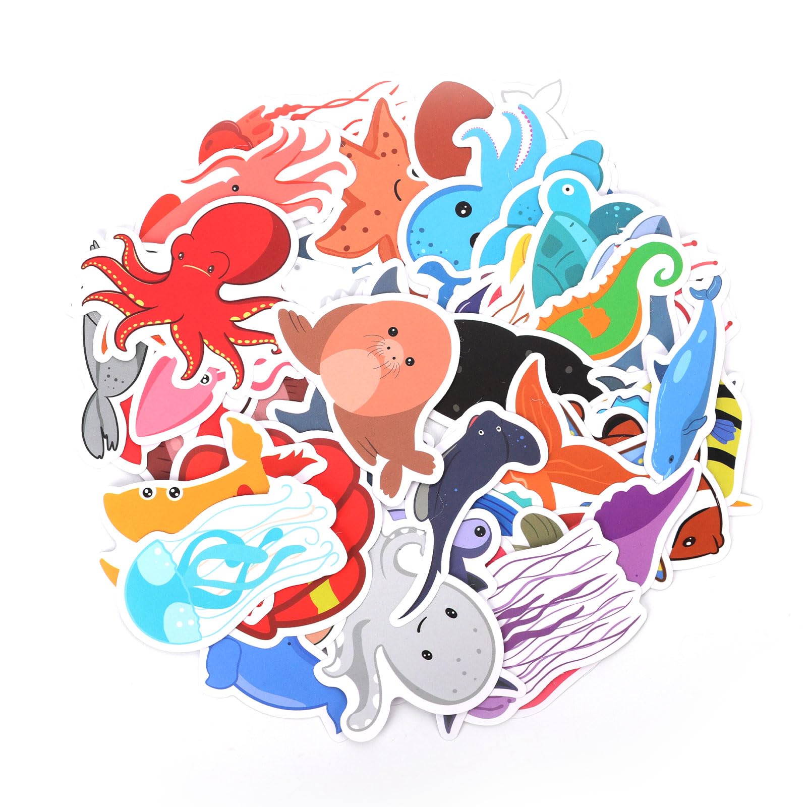 Photo 1 of 60pcs Ocean Animal Stickers, Ocean Stickers for Kids Aquarium Waterproof Sea Fish Stickers Under The Sea Creature Decals for Water Bottles Phone Computer Laptop Decorations
