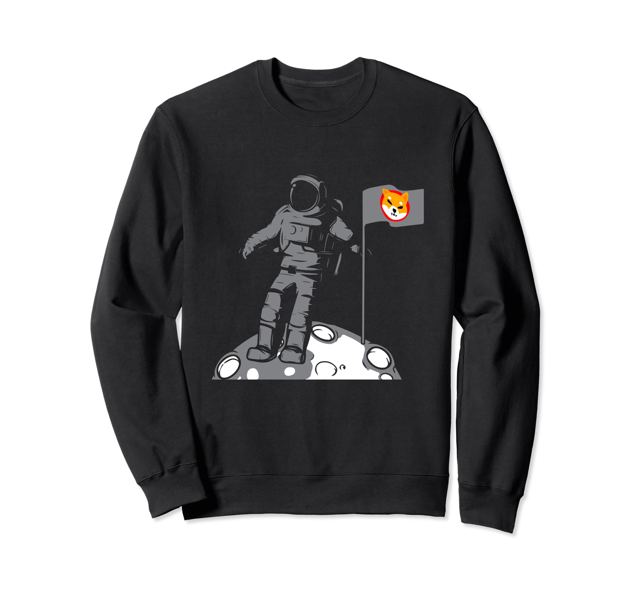 Shiba Inu Coin Flag Astronaut Moon Landing Cryptocurrency Sweatshirt