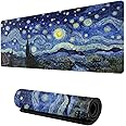 CAIJIZHO Extended Gaming Mouse Pad,Office Desk Mat Non-Slip Waterproof, Easy Clean Table Protector Starry Night