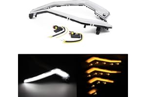 CPOWACE Front Signature Light with Flashing Light Compatible with Can Am Maverick X3 XDS XRS Max Turbo R 2017-2023 Replace for 710004994 710004995 Driving Light with Yellow Flowing Turn Signal Lights