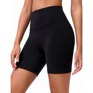 Colorfulkoala Accelra Women Biker Shorts, 6" Inseam No Front Seam Cool Touch Quick Dry Workout Activewear Shorts