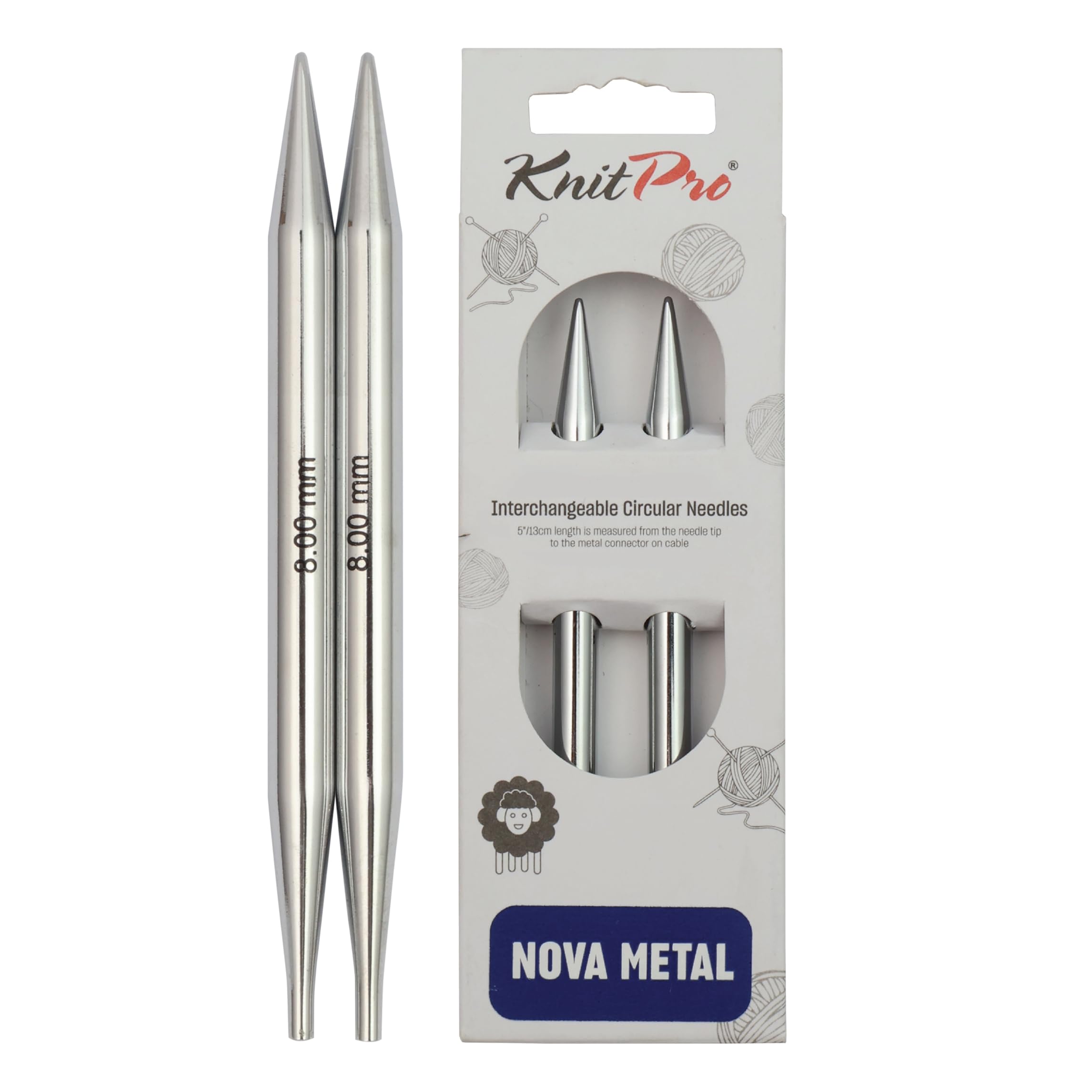 KnitPro Nova Interchangeable Circular Needles 5" (13cm) | 8.00mm