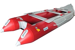 BRIS 14.1 FT Inflatable Kayak Fishing Tender Inflatable Poonton Boat with Air Floor