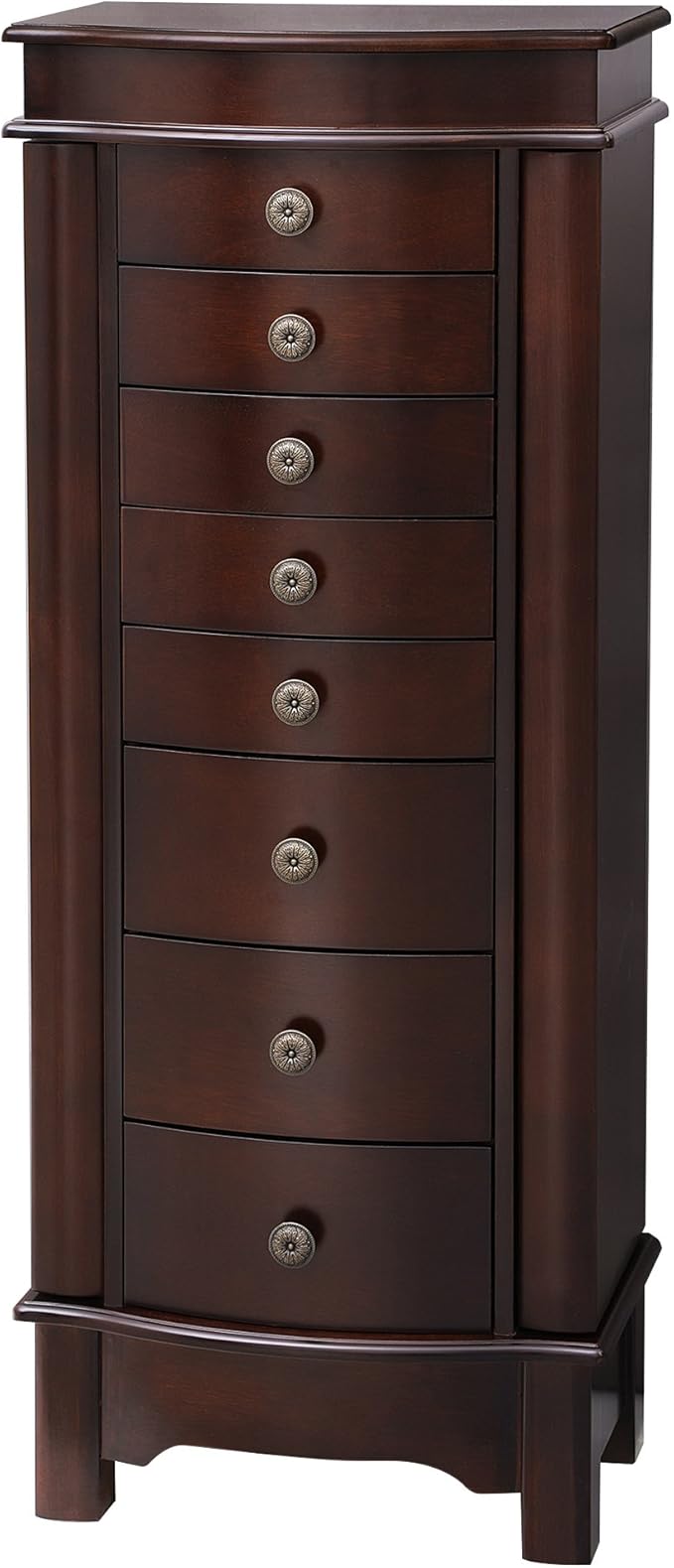 Cambered Front Jewelry Cabinet