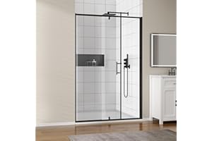 Findepot 44-48" W x 71" H Pivot Glass Shower Door, Pivot Shower Door with 1/4"(6mm) Clear Glass,Matte Black