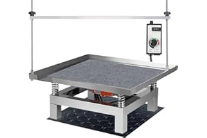 BIZOEPRO Concrete Vibration Table, 110V 120W, 19.7x19.7in 50x50cm Stainless Steel 77 lbs, with Detachable and Adjustable Bracket, Speed Controller, Vibrating Test Bench, Remove Air Bubbles Level Tool