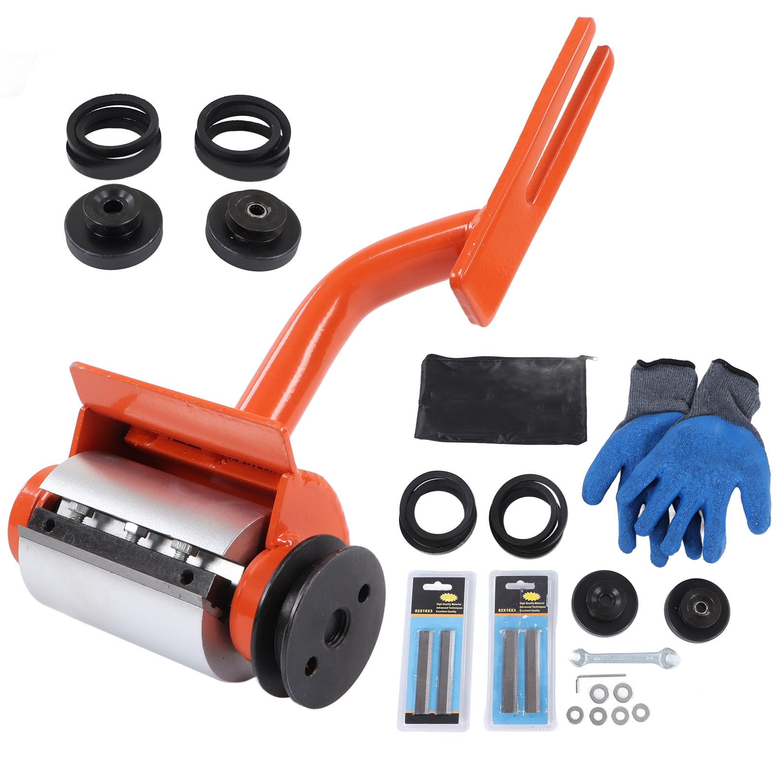 Log Peeler, Efficient Log Debarker with 6 Lengthened Blades & Work Gloves, Aluminum Alloy Wood Debarking Tool Chainsaw Attachment for Timber Processing, Chainsaw Accessories