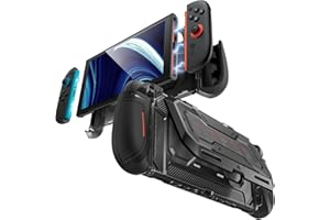 Mumba Dockable for Nintendo Switch 2 Case with Flip Stand, [Titan] Ergonomic Switch 2 Grip Protective Cover Holds 5 Game Card