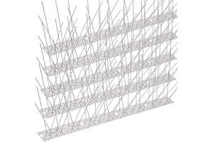 Valibe Bird Spikes for Pigeons Small Birds 100ft Stainless Steel Bird Spikes for Outside to Keep Birds Away for Critter Pricker Woodpecker Cat with Uninstalled Pins