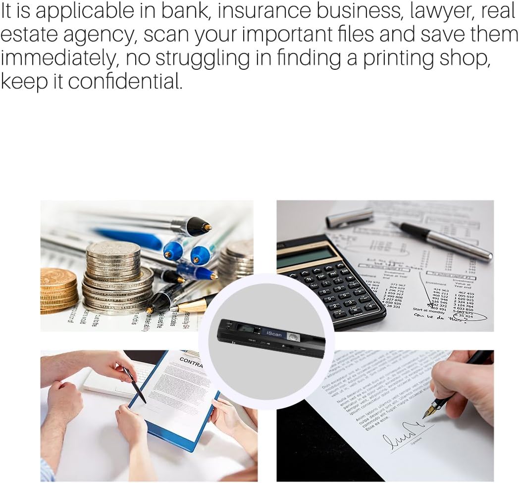 Portable Handheld Scanner, Moontie Document Wand Scanner Handheld for Business Photo Picture Receipts Books JPG/PDF Format Selection Micro SD Card Hand Scanner-B: Electronics