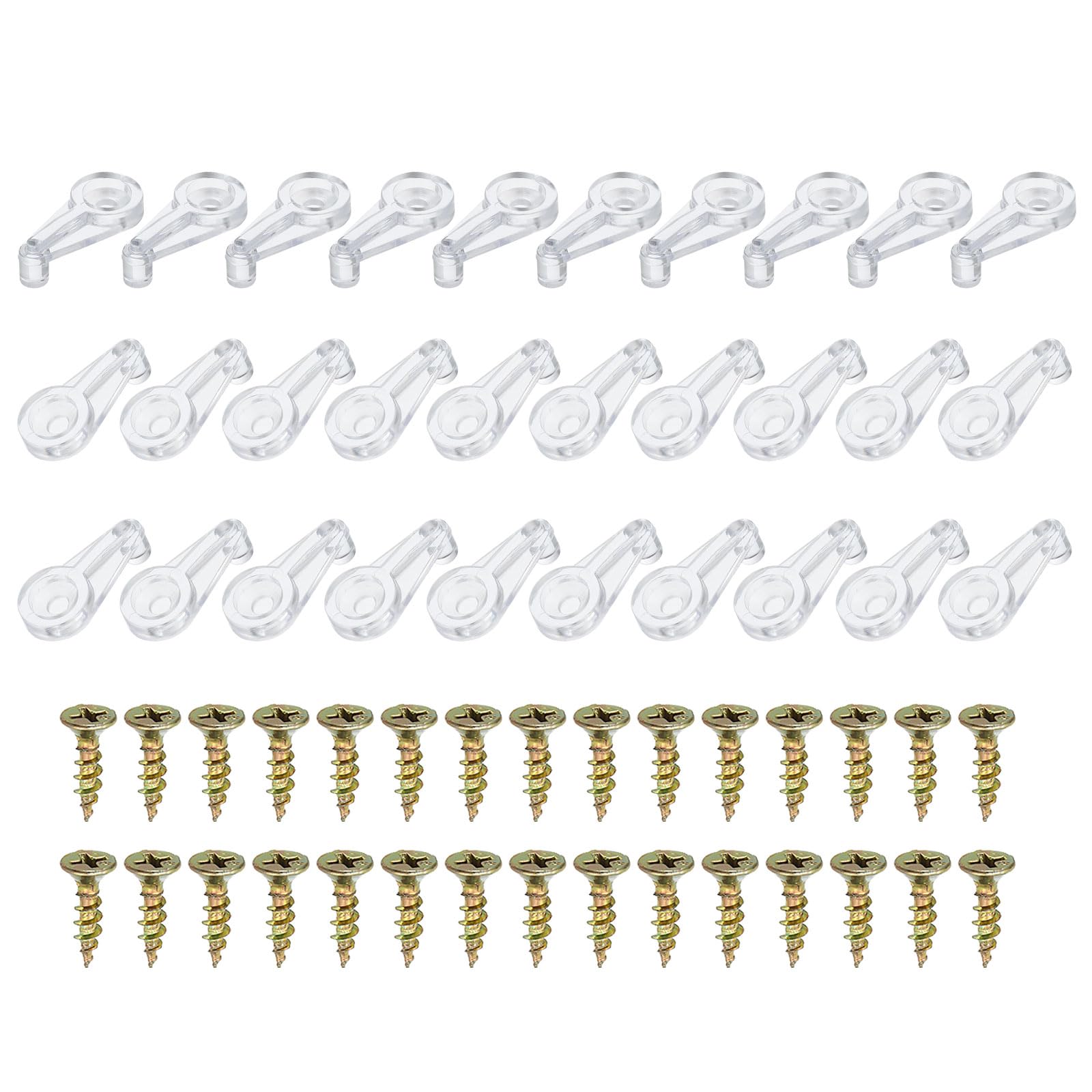 PATIKIL Glass Retainer Clips, 50 Packs Cabinet Glass Clips Mirror Holder Clips with Screws for Fixing 4-5mm Glass Cabinet Doors, Transparent