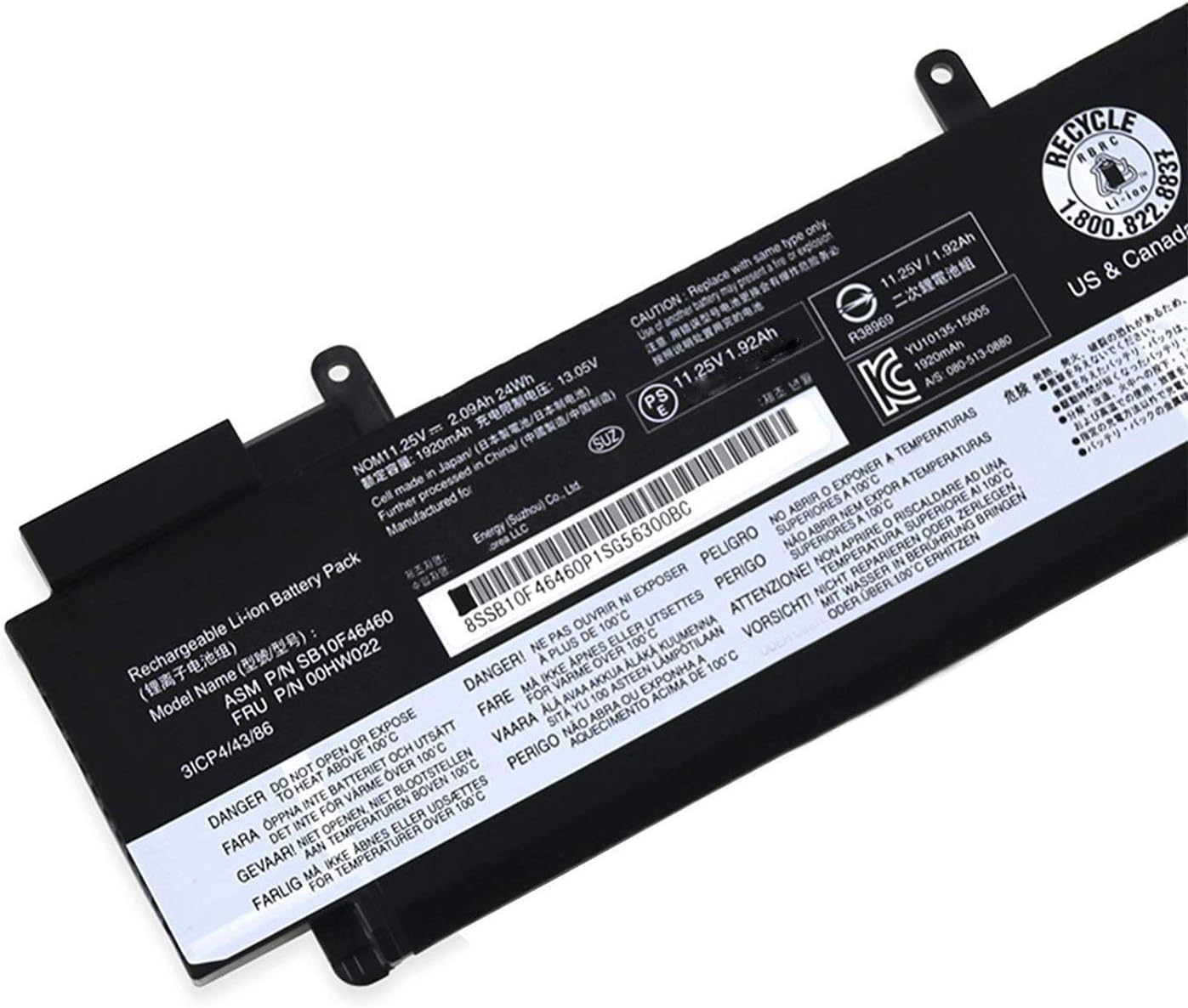 00HW022 SB10F46460 00HW023 SB10F46461 00HW036 SB10F46474 00HW037 SB10F46475 Laptop Battery Replacement for Lenovo ThinkPad T460S T470S Series (11.25V 24Wh) - Image 3
